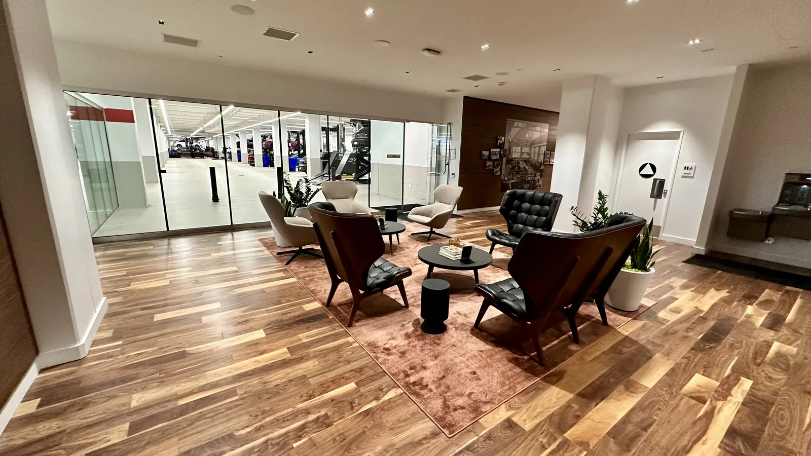Engineered wood lounge floor