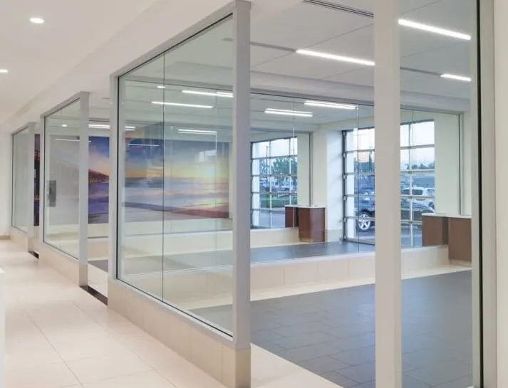 Automotive showroom — large-format porcelain